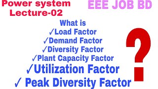 Load Factor  Demand Factor  Diversity Factor  Plant Capacity Factor Utilization Factor [upl. by Aihtela642]