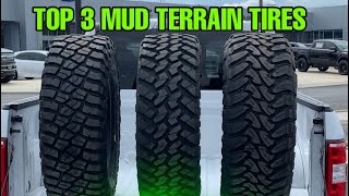 Top 3 BEST Mud Terrain Tires Review amp Comparison [upl. by Erdnad]