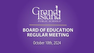 October 10 2024  GIPS Board of Education Meeting [upl. by Sateia498]