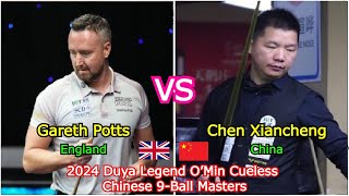 Gareth Potts VS Chen Xiancheng  2024 Duya Legend O’Min Cueless Chinese 9Ball Masters [upl. by Dev752]