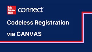 McGraw Hill Connect Student Registration Codeless  Canvas [upl. by Magena]