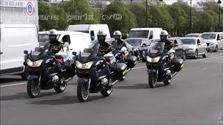 Motards de la Gendarmerie Nationale dans Paris [upl. by Honniball]