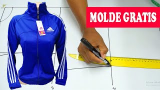 MOLDE PATRON DE CHAQUETA TIPO ADIDAS PARA DAMATips De Confección [upl. by Perry188]