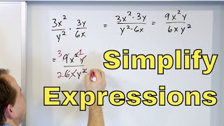 01  Simplify Expressions w Exponents in Algebra Quotients of Monomials  Part 1 [upl. by O'Donoghue]