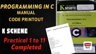 312303 PROGRAMMING IN C PIC CODE PRINTOUT MSBTE K SCHEME diploma [upl. by Liahcim934]