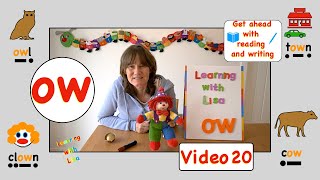 ow  Phonics Phase 3  Read write and use ow digraphs VIDEO 20 [upl. by Ydok]