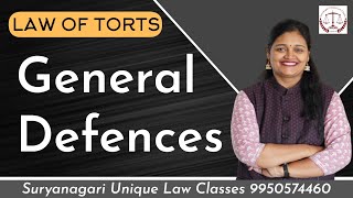 Tort  General Defences for LLB student Djs BJS UPJS OJS  WJS and also ADJ exam [upl. by Oisangi41]