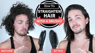 ✅ How To Straighten Hair with a Brush  Mens Hair Straightening [upl. by Eugnimod983]