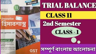 1 Trial Balance class 11 Semester 2 WBBCHSE [upl. by Ayotal]