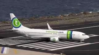 Transavia B737800 landing an take off at La Palma 2 Days 2 Views HD [upl. by Kcyred]