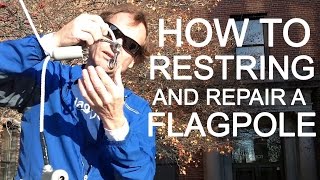 FlagDeskcom  How to replace flag pole rope proper knot and flag snap hooks [upl. by Aicenaj461]