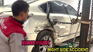 Nissan Sylphys rightside collision was perfectly repaired  Comparable to a new car [upl. by Rees]