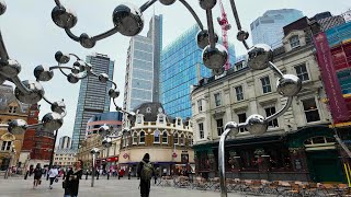 4K City of London  Moorgate  Walking Tour [upl. by Ikairik]