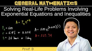 Solving RealLife Problems Involving Exponential Functions Equations and Inequalities [upl. by Mariska455]