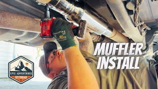 Truck Mods Installing Aero TurbineXL Muffler on 67 Cummins [upl. by Lyons158]