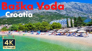 Baska Voda Croatia 🇭🇷 4K Makarska Riviera Walking Tour June 2022 [upl. by Fein]