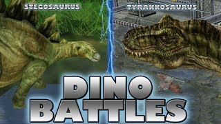 DINO BATTLES  Stegosaurus vs Tyrannosaurus [upl. by Aivatnohs]