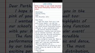 Write a letter to your friend describing the Annual Prizegiving Function of your school [upl. by Htur]