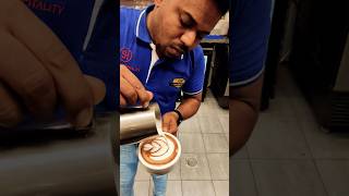 Latte art tutorial  tulip 🌷 😍😍 coffee latteart youtubeshorts shorts art [upl. by Farrand]