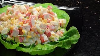 How to make a simple Crab Stick Salad [upl. by Eileek]