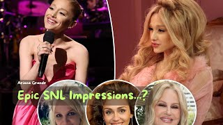 Ariana Grande Stuns with Celebrity Impressions in SNL Comeback and Hilarious Sketches [upl. by Attinahs985]