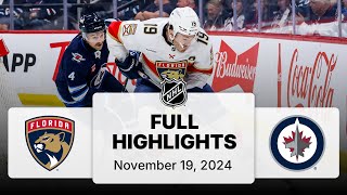 NHL Highlights  Panthers vs Jets  November 19 2024 [upl. by Chery488]