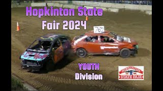 Hopkinton Fair 2024 Saturday YOUTH DIVISION Demolition Derby 4K UHD [upl. by Cornelius]