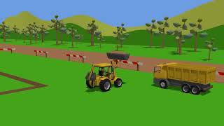 Excavator Mini Trucks and Street Vehicles amp Construction of the airport  Road Machines for Kids [upl. by Aianat]