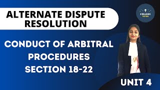 Conduct of arbitral procedures  Section 1822  Arbitration  ADR [upl. by Hamlet442]