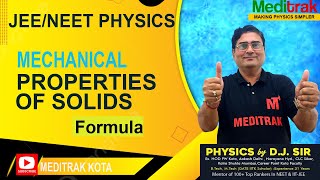 MECHANICAL PROPERTIES OF SOLIDS FORMULA  JEENEET PHYSICS [upl. by East]