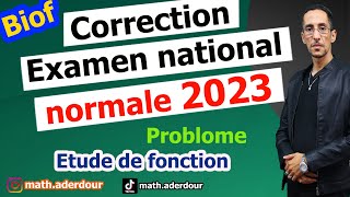 Correction  Examen national 2023  Etude de fonction prt1 [upl. by Iaht]