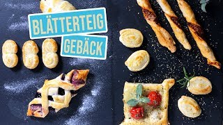 6 schnelle Blätterteig Ideen  Fingerfood Varianten süss amp salzig [upl. by Ardnuassak681]