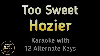 Hozier Too  Sweet Karaoke Instrumental Lower Higher Female amp Original Key [upl. by Peta790]