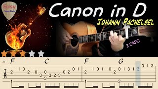 🔴Canon in D Johann Pachelbel🔴Acoustic Fingerstyle Guitar Tutorial Tabsamp Chords Easy Fingerstyle [upl. by Nylaehs]