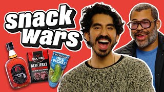 Dev Patel amp Jordan Peele Rate Indian And American Food  Snack Wars [upl. by Asina]