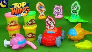 Nick Jr Top Wing Play Doh Play Set Create Swift Rod Brody Penny Cars Toys Dough Toy Video for Kids [upl. by Noirret]