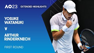 Yosuke Watanuki v Arthur Rinderknech Extended Highlights  Australian Open 2023 First Round [upl. by Nij]