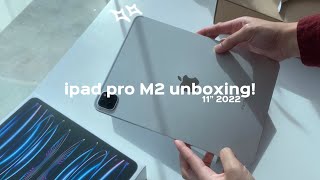 ipad pro 11” M2 chip 2022 silver unboxing 📦 ft acessories MY ☁️🌟 [upl. by Yddub336]