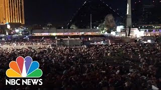 Witnesses Capture The Panic Of Las Vegas Shooting  NBC News [upl. by Tabshey]