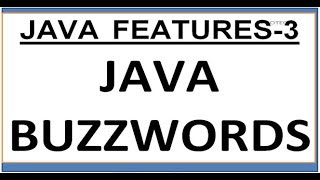 JAVA FEATURES in hindi  java buzzwords in hindi [upl. by Wennerholn]