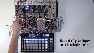 Dance jam with Squarp Hapax and Eurorack Domino A1116 Bassline Ensemble Versio Data Bender [upl. by Klos]