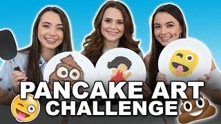 Pancake Art Challenge with Rosanna Pansino  Merrell Twins [upl. by Eula]