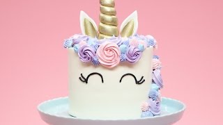 HOW TO MAKE A UNICORN CAKE  NERDY NUMMIES [upl. by Hughie]