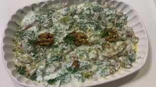 Kabak yemeyenlere bile sevdiren Yoğurtlu Kabak Salatası✨Turkish Yogurt Walnut Zucchini Dip✨ shorts [upl. by Ahsial]