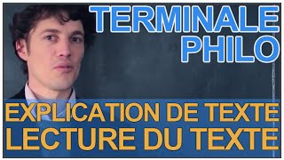 Lexplication de texte  la lecture du texte  Philosophie  Terminale  Les Bons Profs [upl. by Ebocaj685]