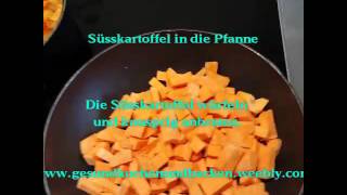 Süßkartoffel in die PfanneGESUND KOCHEN UND BACKEN einfache schnelle gesunde Rezepte [upl. by Orodisi]