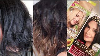 How to lighten black box dyed hair NO BLEACH [upl. by Ahsirt]