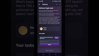 Delicious Crypto NewsTapswap New Task CodeTapswap [upl. by Tabby]