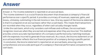 Which of the following is true about an income statement [upl. by Llertnac]