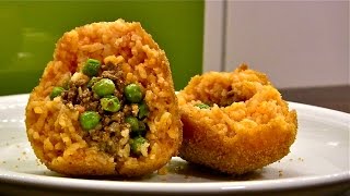 Reis Kugeln gefülltAranciniArancini di RisoSizilianisches Fast FoodOnigiri [upl. by Dee Dee]